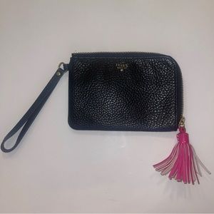 Fossil Black Wristlet with Hot Pink Tassel